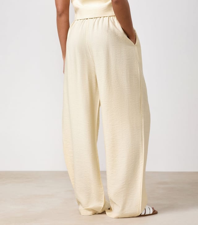 Gym King Women's Light Yellow Wide Leg Trousers Gym King New Look - 3