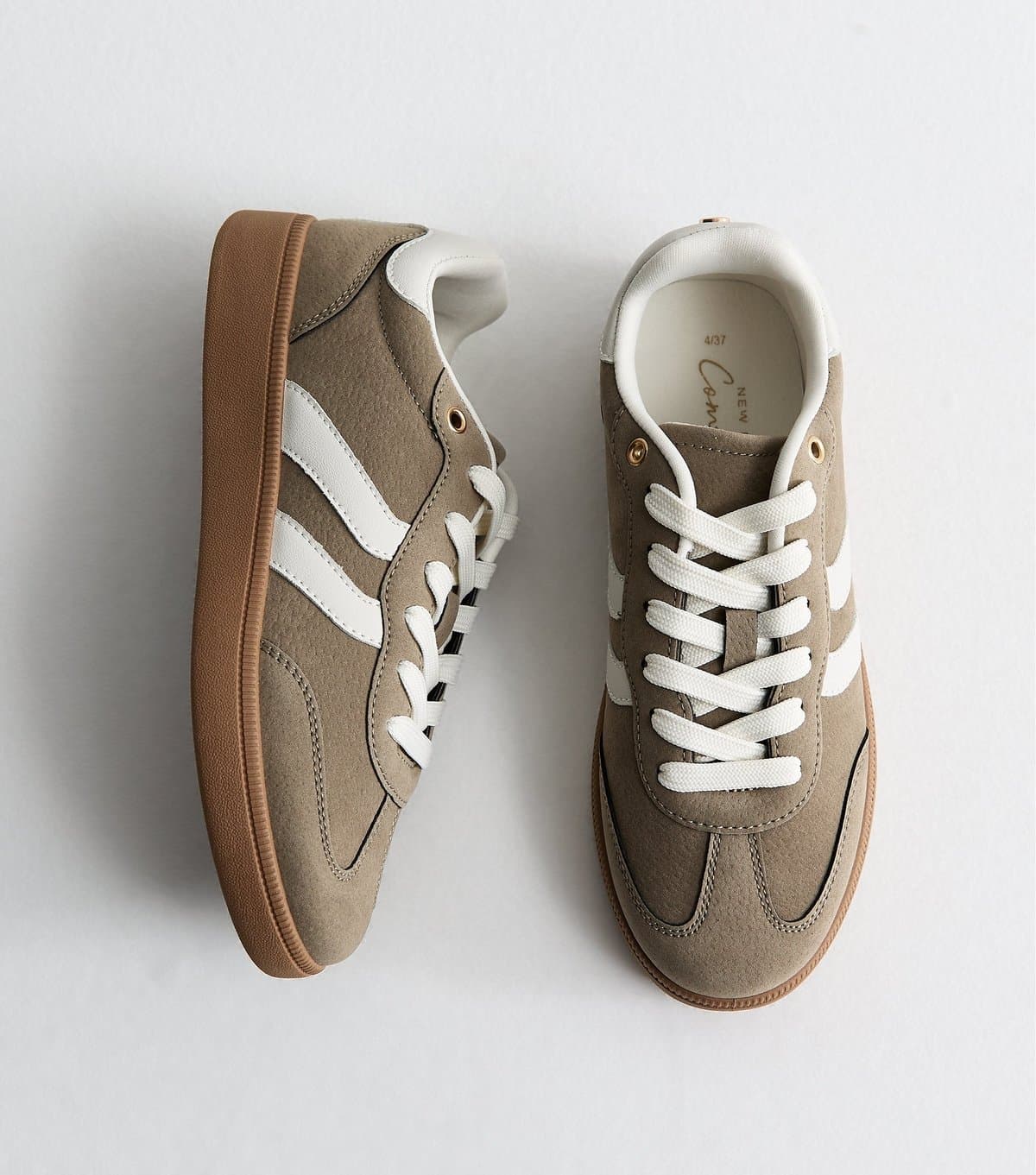 New Look New Look Vegan Khaki Faux Suede and Leather Panel Gum Sole