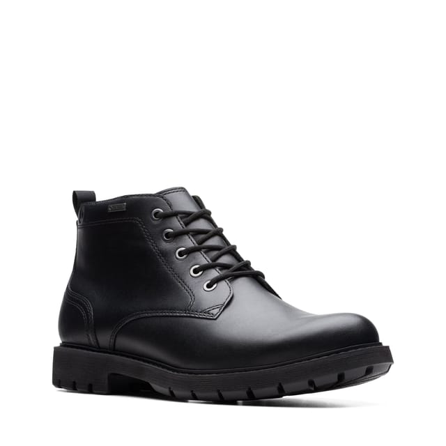 Clarks Clarks Men's Batcombe Mix GORE-TEX Black Leather Ankle Boots - 2