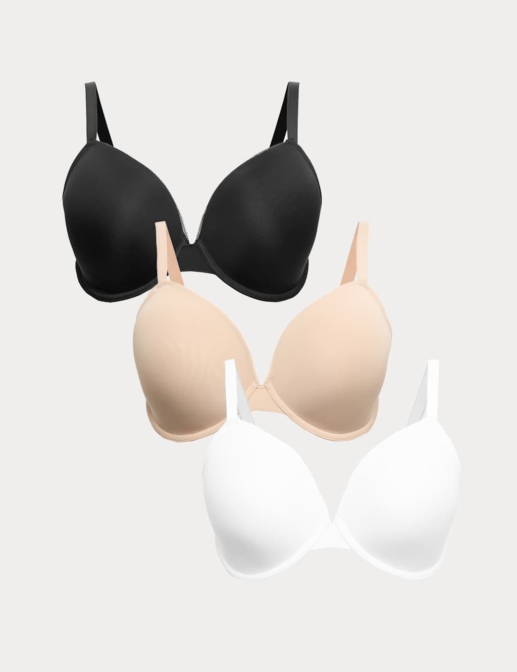 Marks & Spencer M&S 3 Pack Wired Plunge Bras (F-H) Black Mix