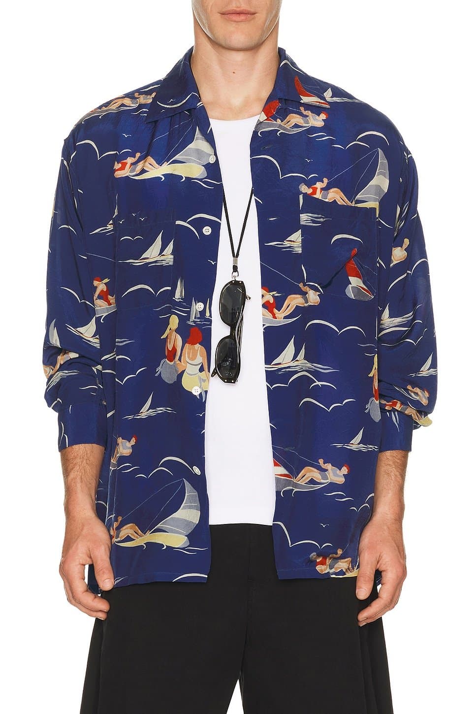 revolve Open Collar Cupro Print