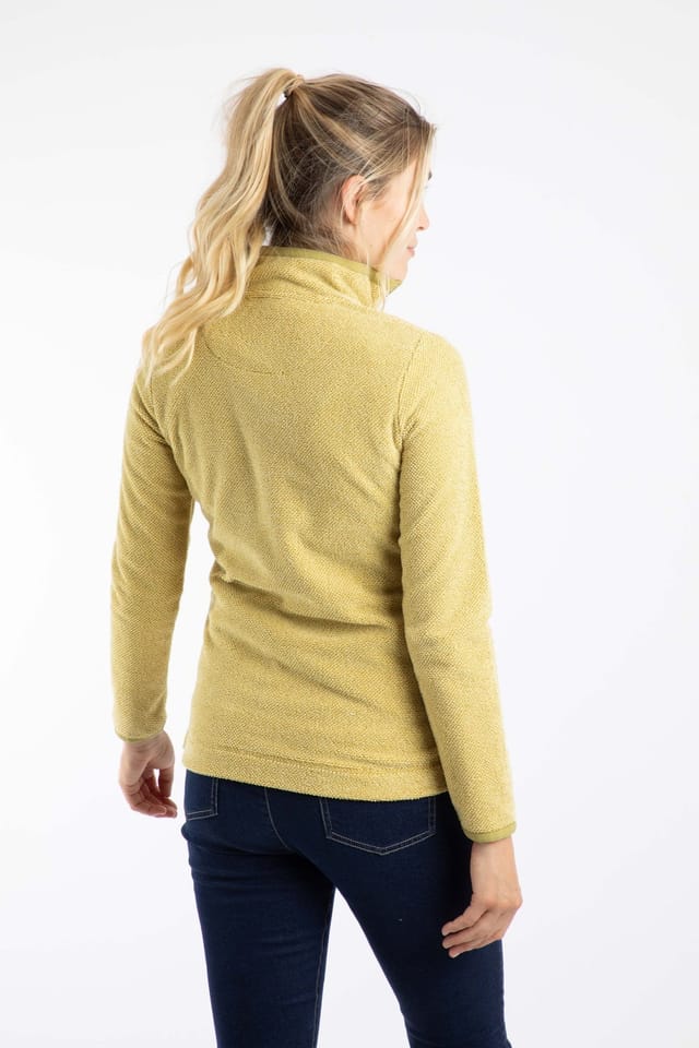 Weird Fish Weird Fish Women's Sarah 1/4 Zip Textured Fleece in Light Green - 3