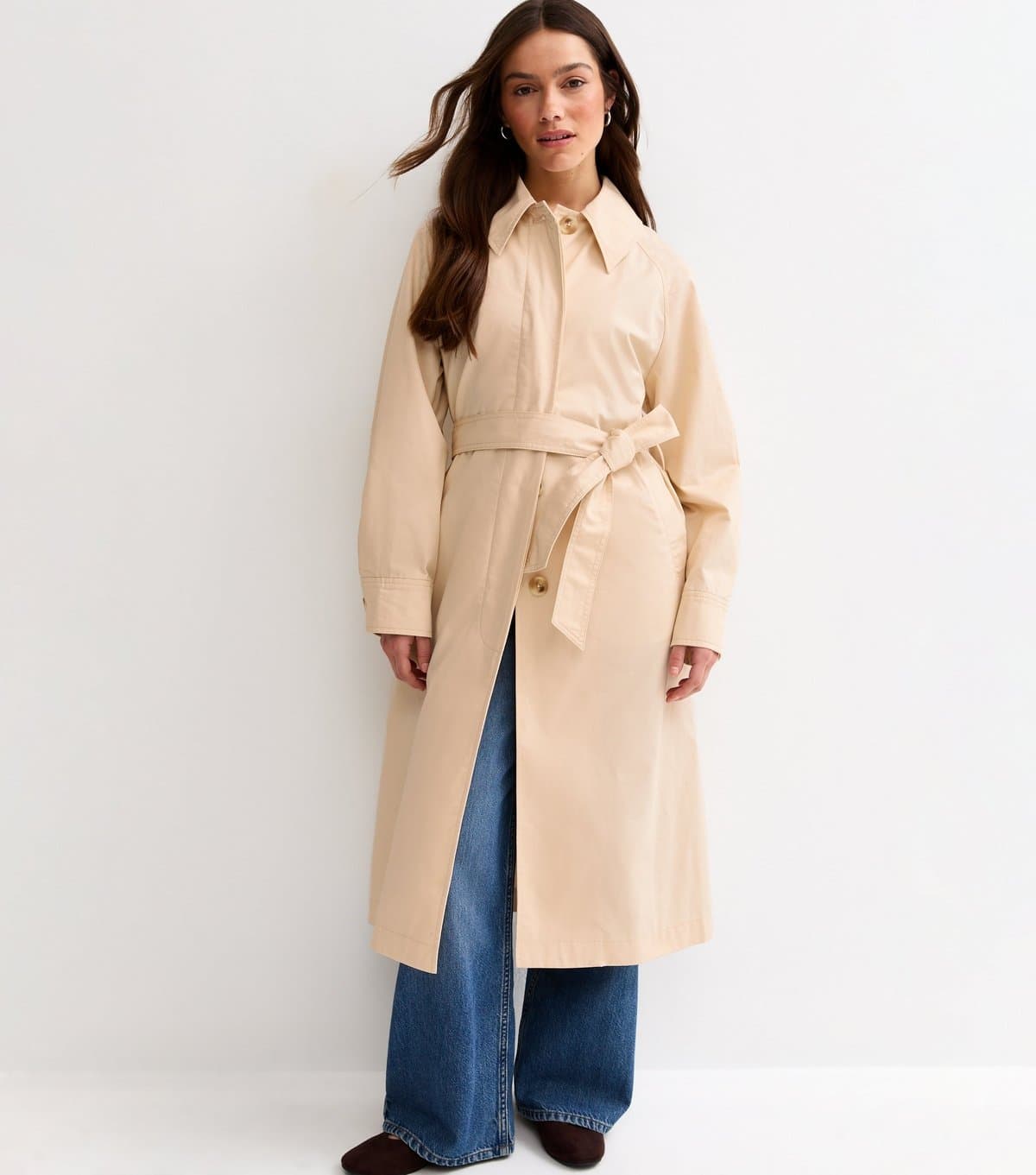 New Look Women's Petite Cream Mac Trench Coat New Look