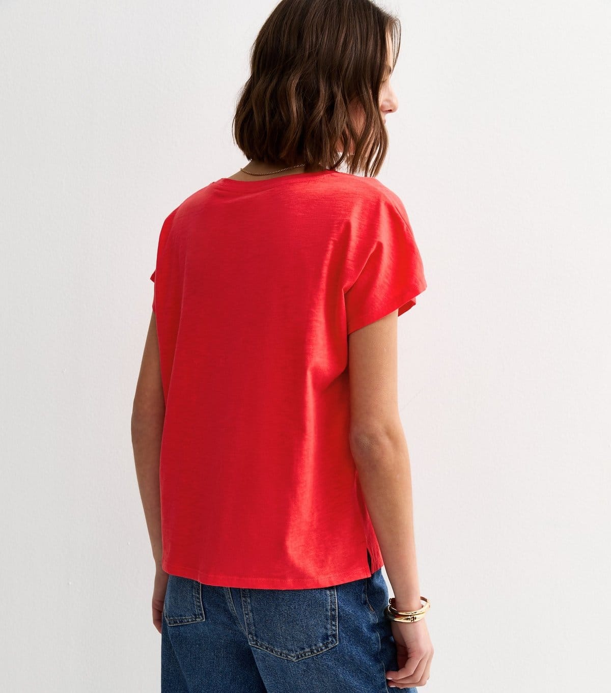 New Look Women's Bright Red Grown On Sleeve T-Shirt New Look - 4