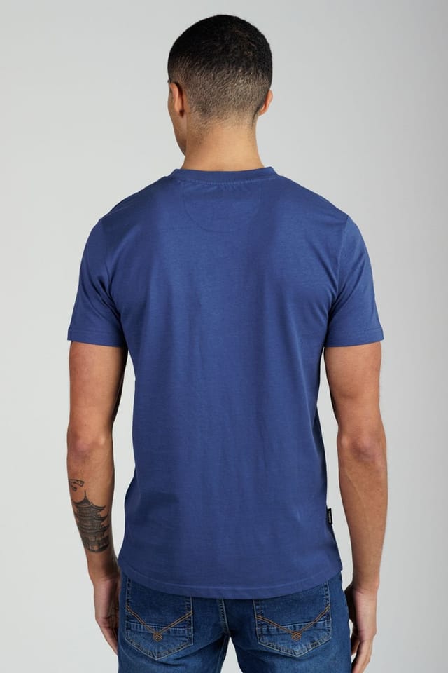 Firetrap Firetrap Men's Regular Fit Cotton Graphic Crew T-Shirt in Dark Blue - 2