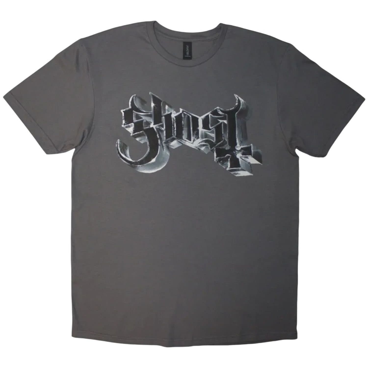 Ghost Ghost Charcoal Men's Grucifix Chrome Logo T-Shirt