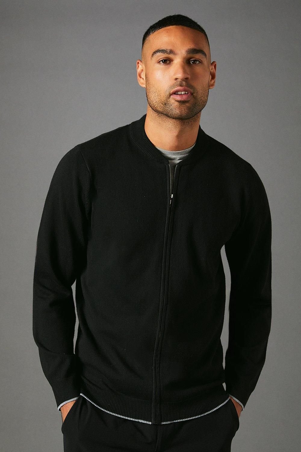 Burton Burton Men's Knitted Zip Through Bomber in Black - 2
