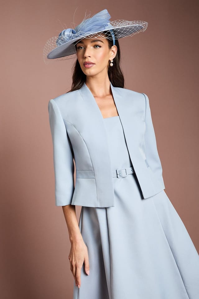 Coast Coast Women's Lisa Tan Tailored Cropped Jacket in Light Blue - 2