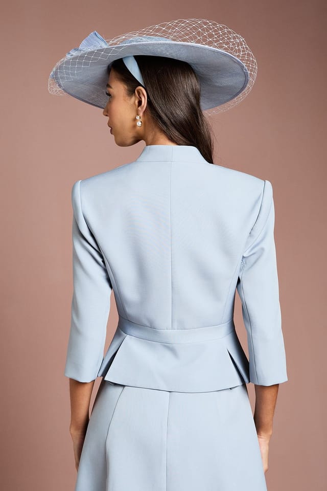 Coast Coast Women's Lisa Tan Tailored Cropped Jacket in Light Blue - 3