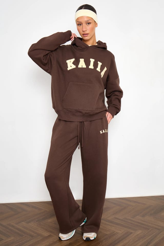 Kaiia Kaiia Oversized Hoodie Bitter Chocolate & Butter Yellow - 2