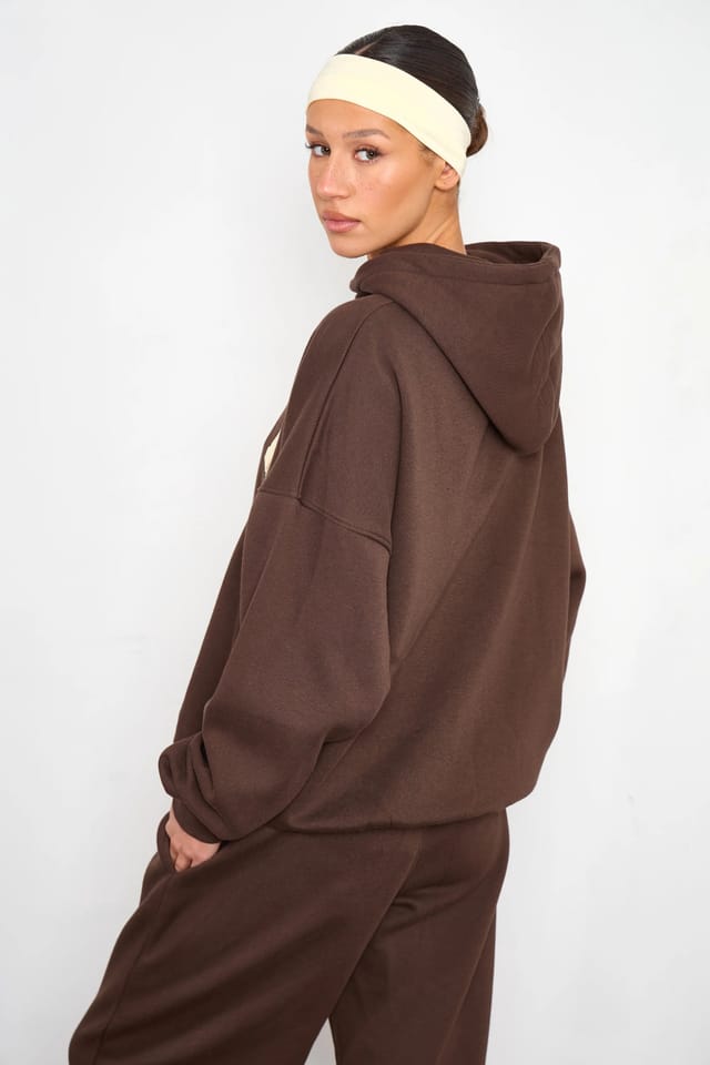 Kaiia Kaiia Oversized Hoodie Bitter Chocolate & Butter Yellow - 3