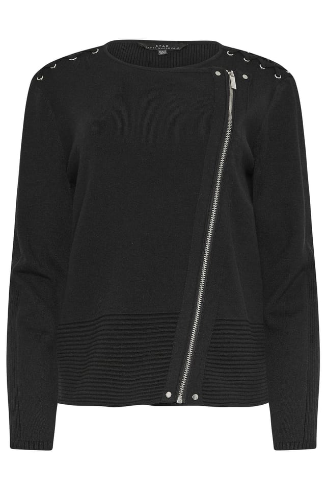 Star By Julien Macdonald Star by Julien Macdonald Women's Knitted Biker Cardigan in Black - 2