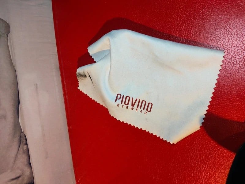 piovino Piovino Eyewear Hard Glasses Case Zippered Black Storage Pouch & Microfibre Cloth - 1