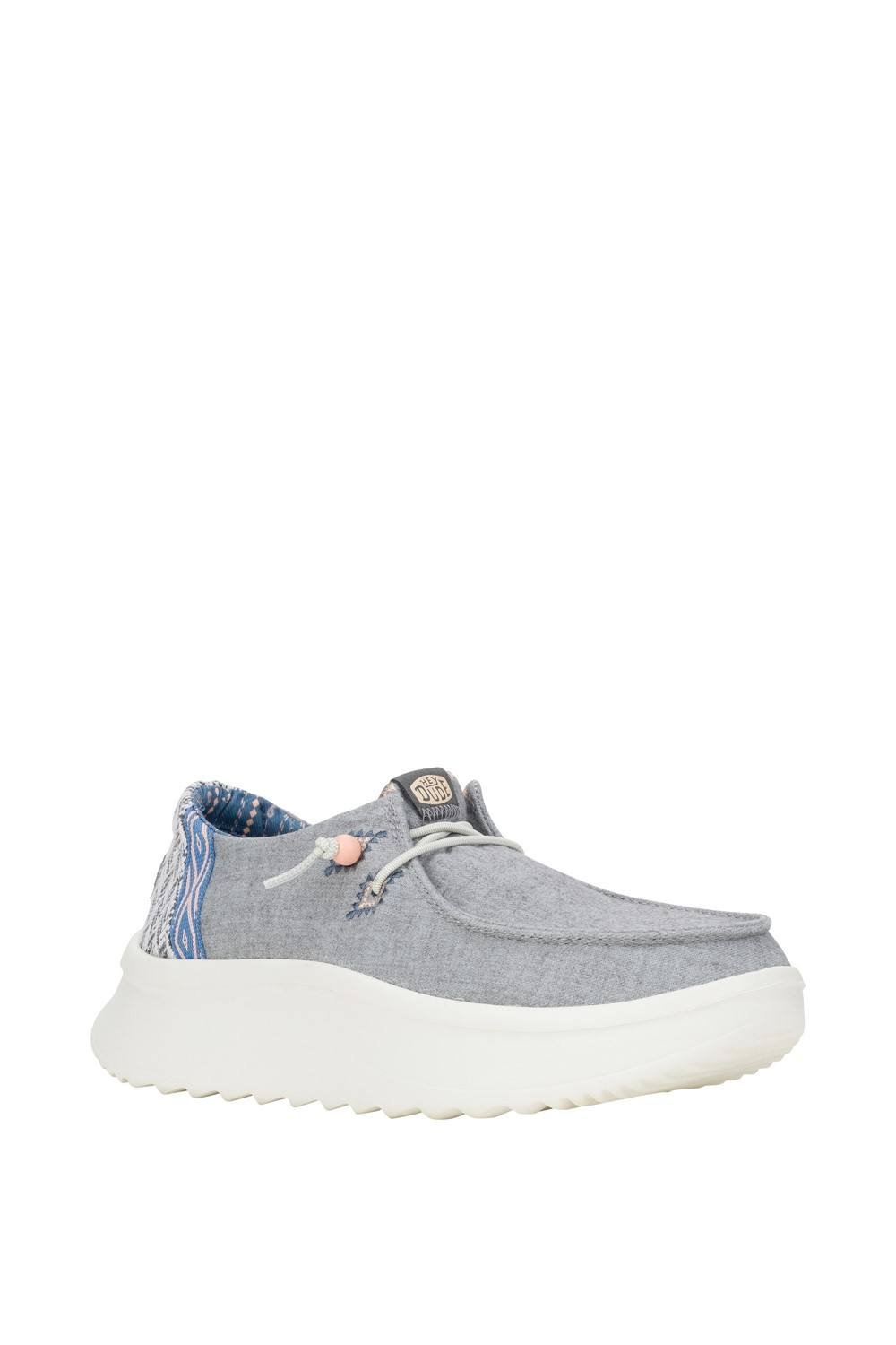 HEYDUDE HEYDUDE Women's Wendy Peak Chambray Woven Shoes in Grey - 2