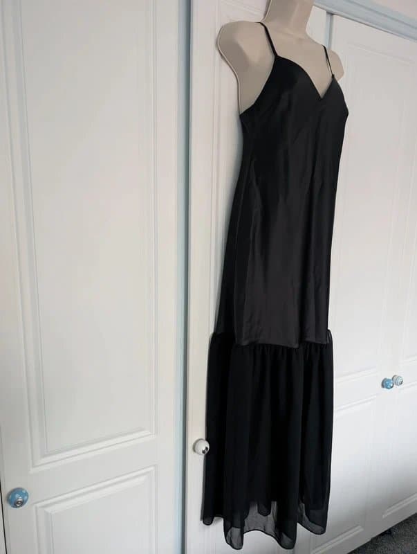 Miss Selfridge Miss Selfridge satin drop waist maxi dress size 8