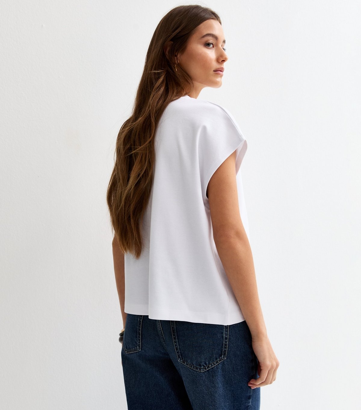 New Look Women's Premium White Grown On Sleeve Heavyweight Cotton T-Shirt New Look - 4