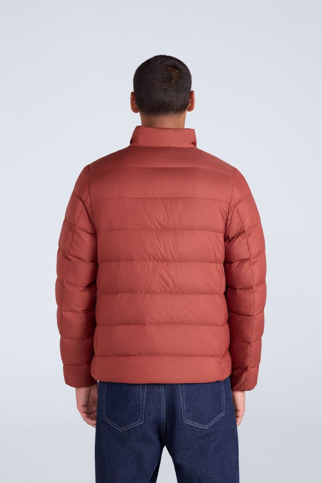 Animal Animal Men's Lightweight Water Resistant Packable Warm Hooded Puffer Down Jacket in Red - 3