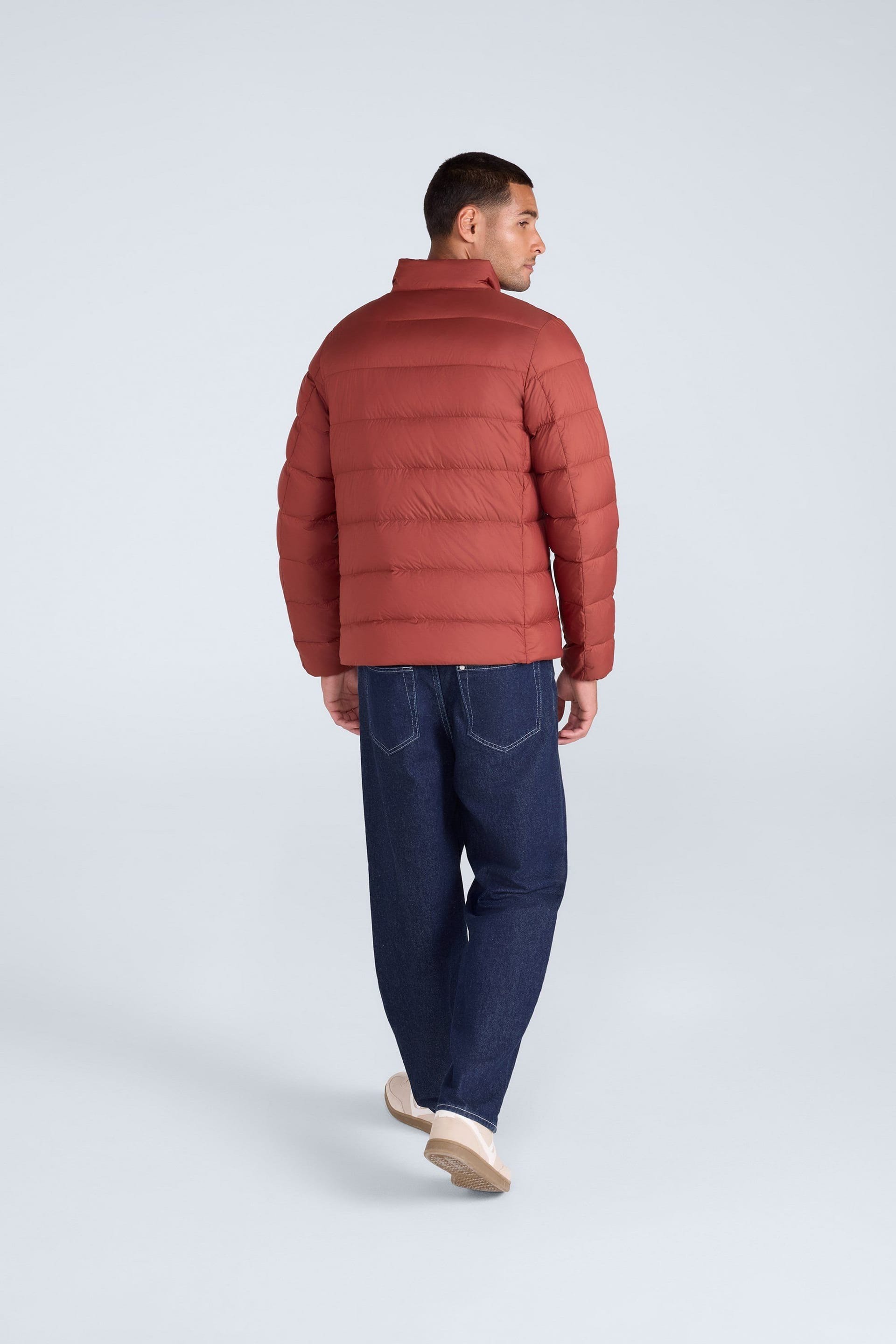 Animal Animal Men's Lightweight Water Resistant Packable Warm Hooded Puffer Down Jacket in Red - 4