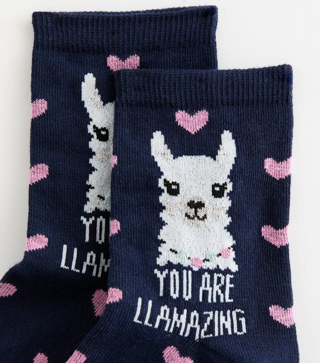 New Look Navy 'You Are Llamazing' Socks New Look - 2