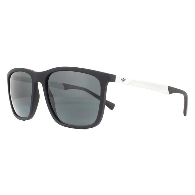 Emporio Armani Emporio Armani Men's Rectangle Rubber Black Grey Sunglasses - 2