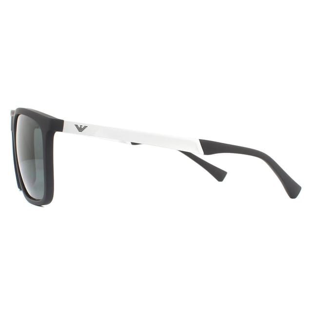 Emporio Armani Emporio Armani Men's Rectangle Rubber Black Grey Sunglasses - 3