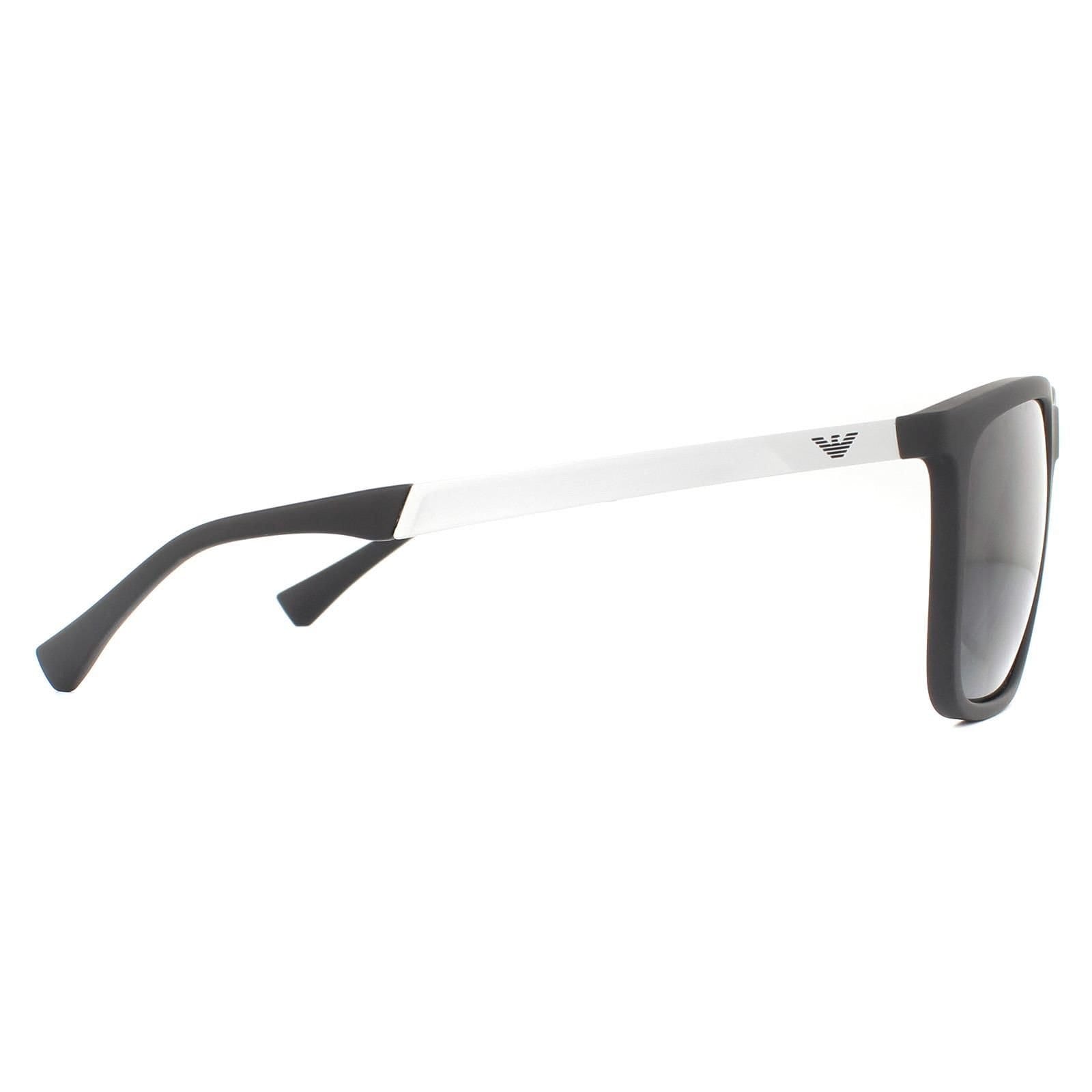 Emporio Armani Emporio Armani Men's Rectangle Rubber Black Grey Sunglasses - 4