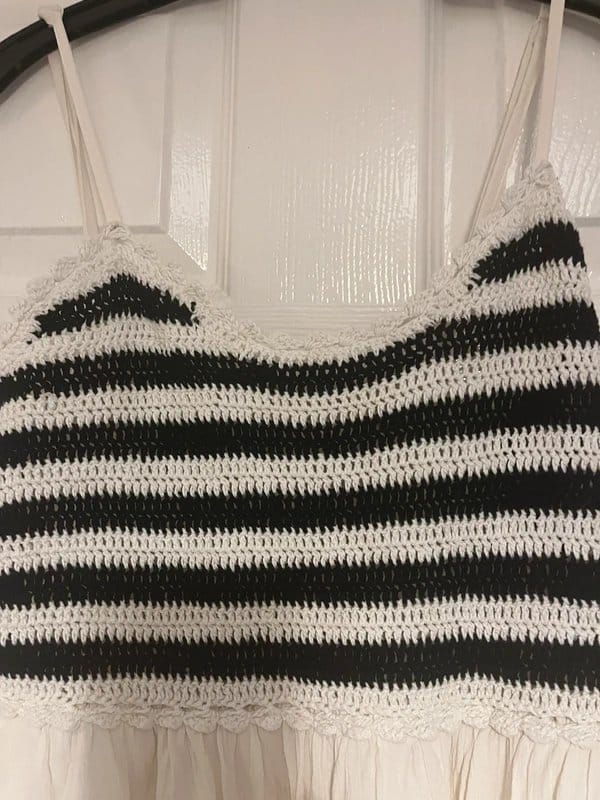 George at ASDA Cream & Black Crochet Maxi Sundress
