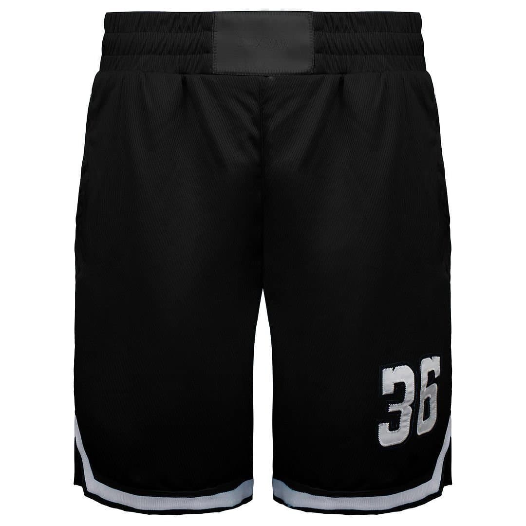 BoxRaw BoxRaw Men's Stretch Waist Black/White Shorts in Black