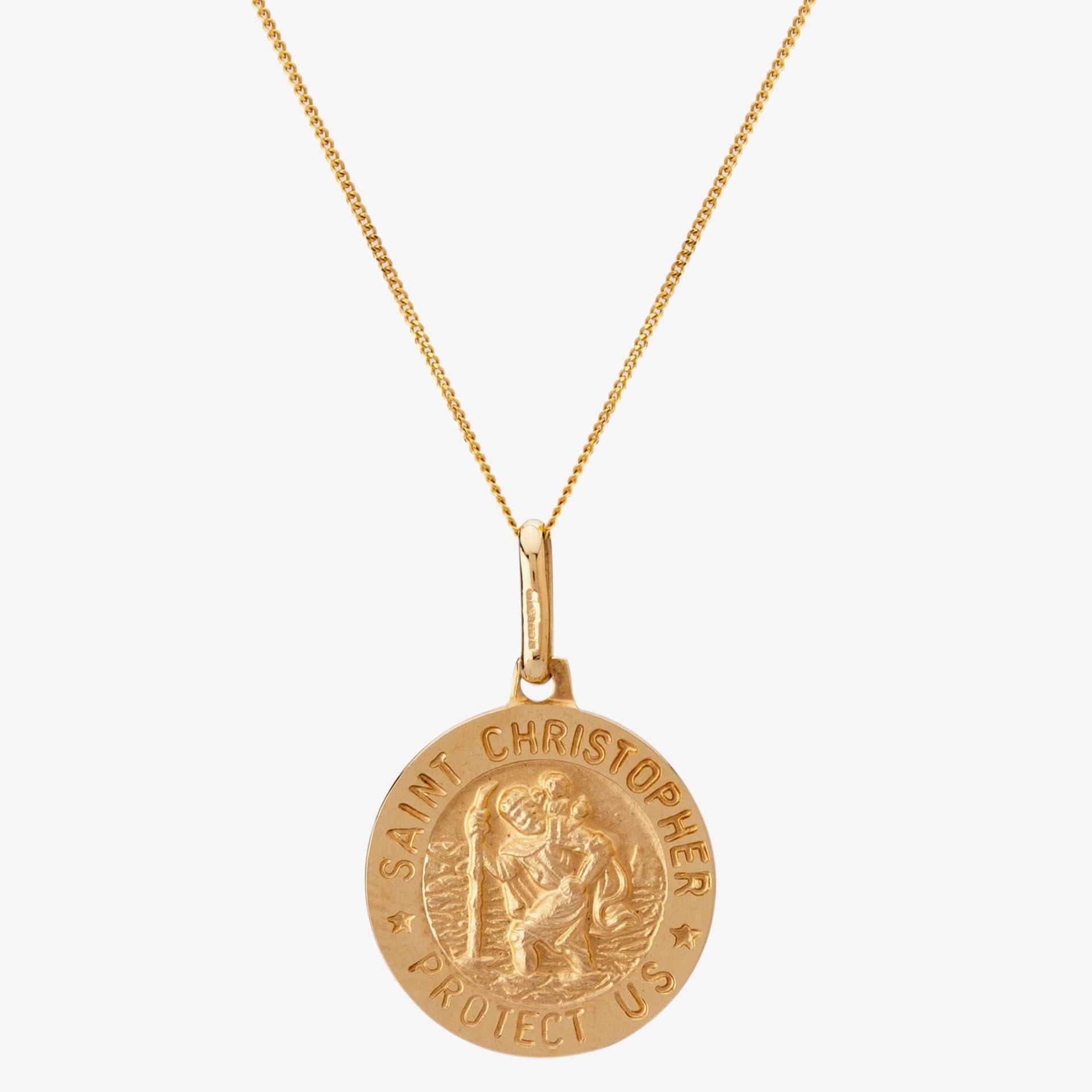 T.H.Baker T.H.Baker Women's 9ct Gold St Christopher Medallion 1-61-7719