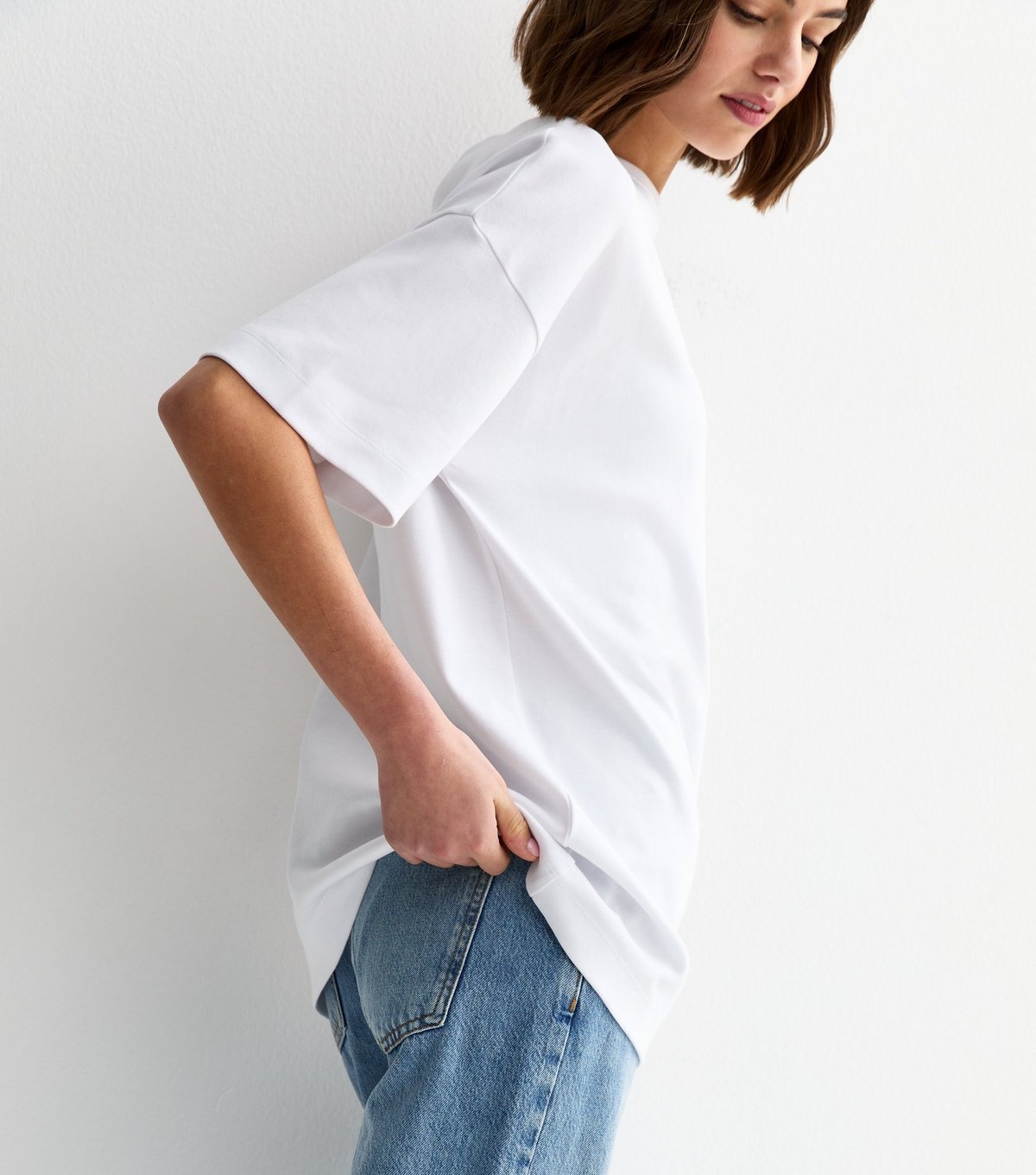 New Look Women's Premium White Oversized Heavyweight Cotton T-Shirt New Look - 2