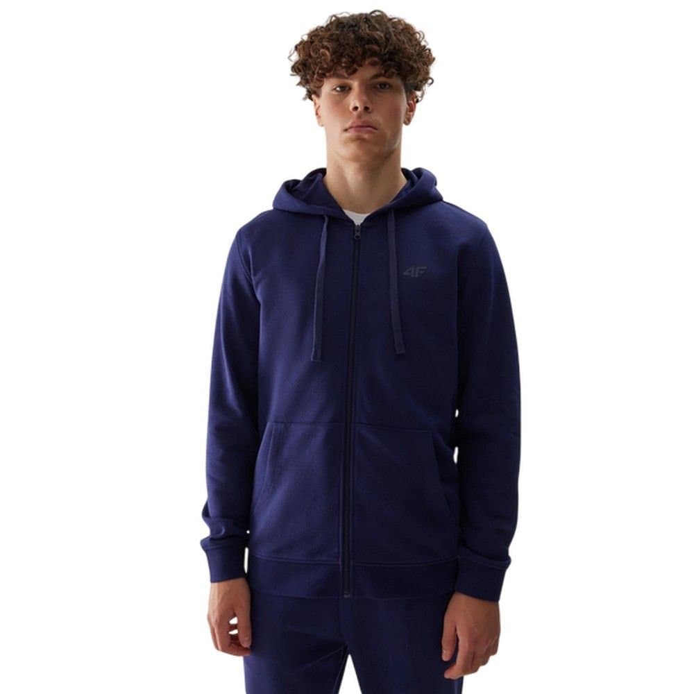 4F 4F Men's WSS24TSWSM0951 Full Zip Hoodie in Navy