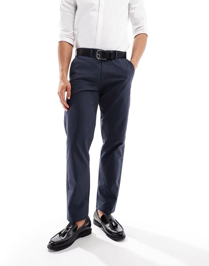 ASOS JJ Rebel relaxed fit chinos in navy - 1