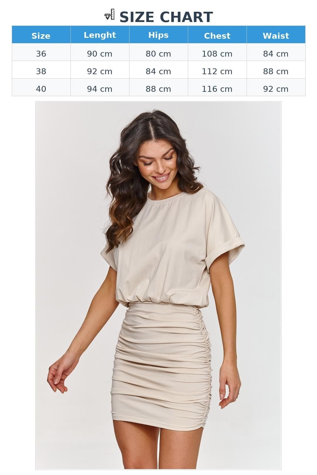 Love Lace Love Lace Women's Ruching Mini Dress Short Sleeve Elegant Fit in Beige - 4