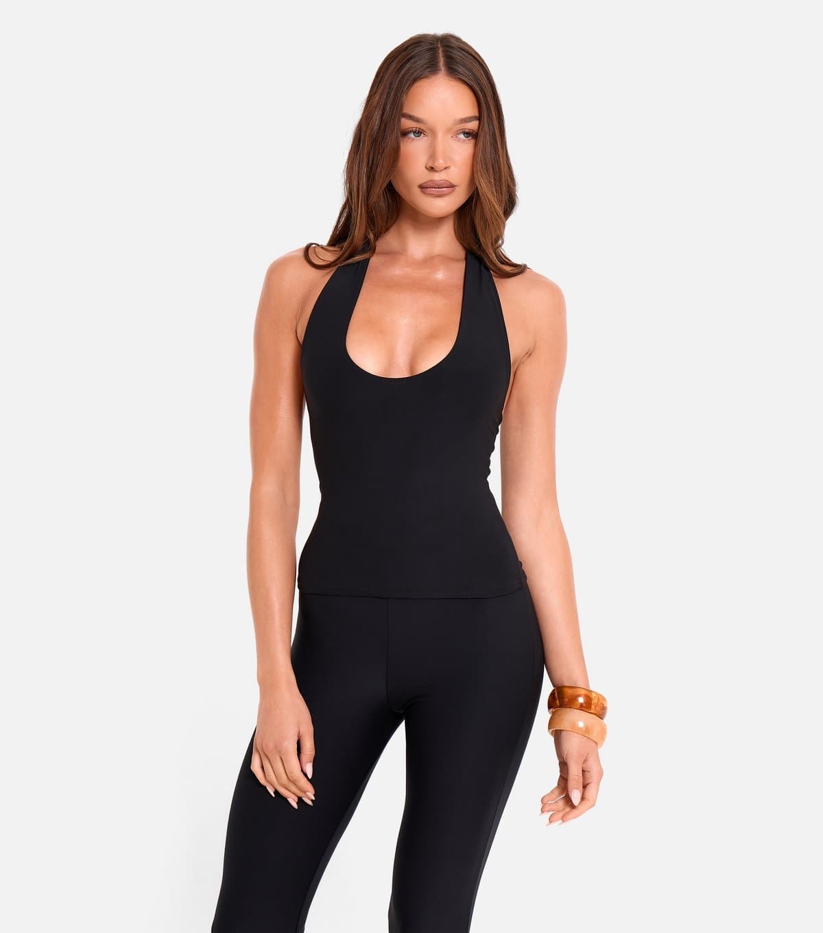 Public Desire Women's Black Scoop Neck Halter Top Public Desire New Look