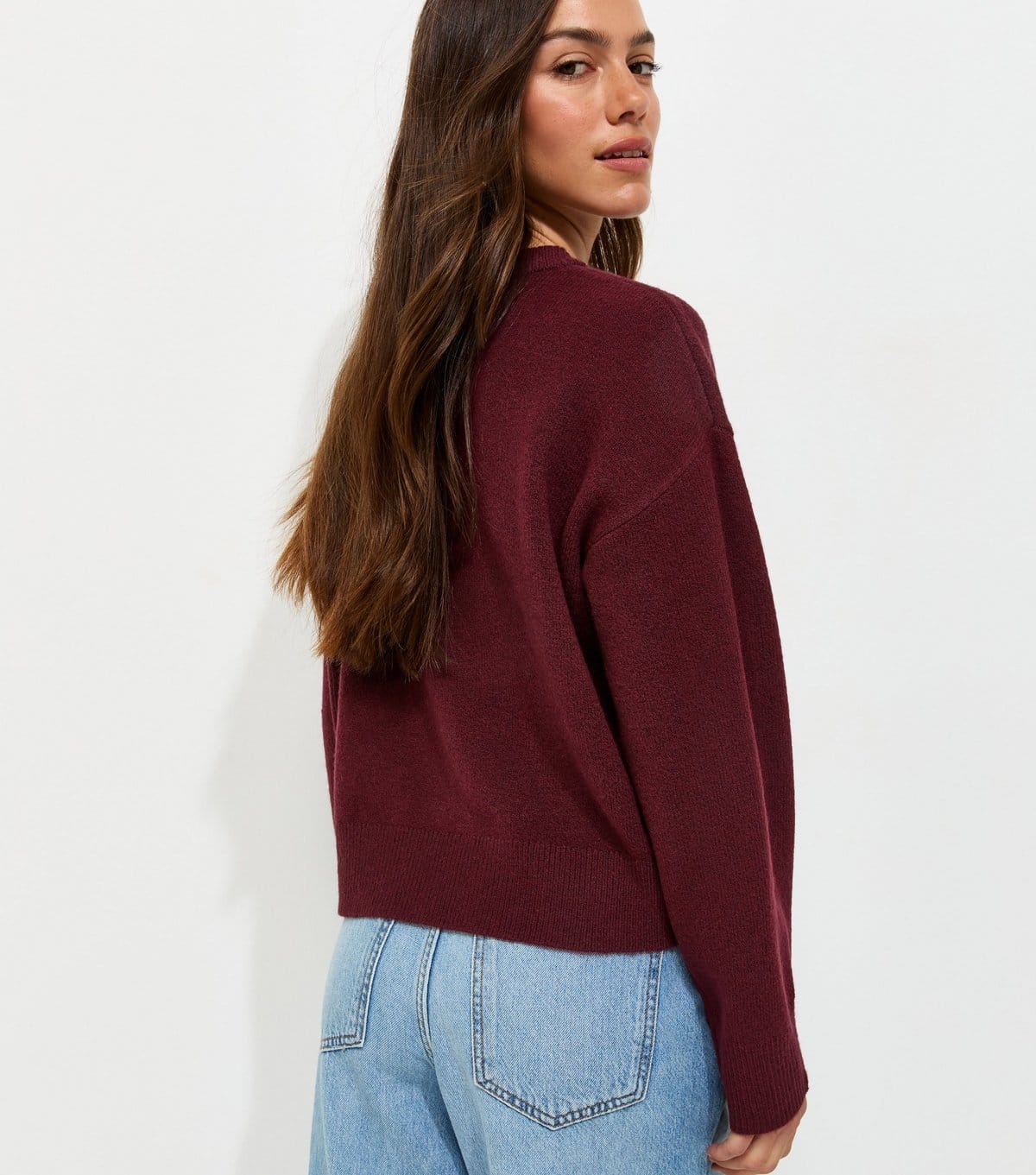 New Look Women's Petite Dark Burgundy Midweight Crew Neck Jumper New Look - 4