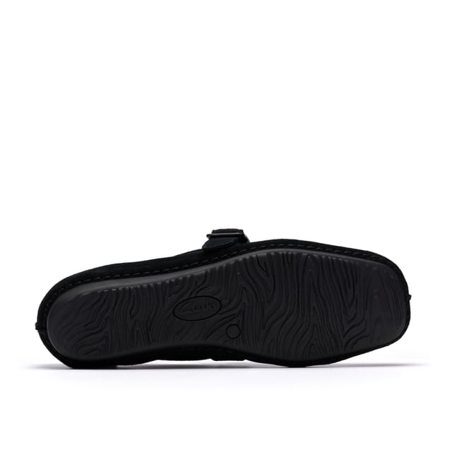 Clarks Clarks Women's Freckle T Bar Black Suede T Bar Shoes, Slip Ons - 3