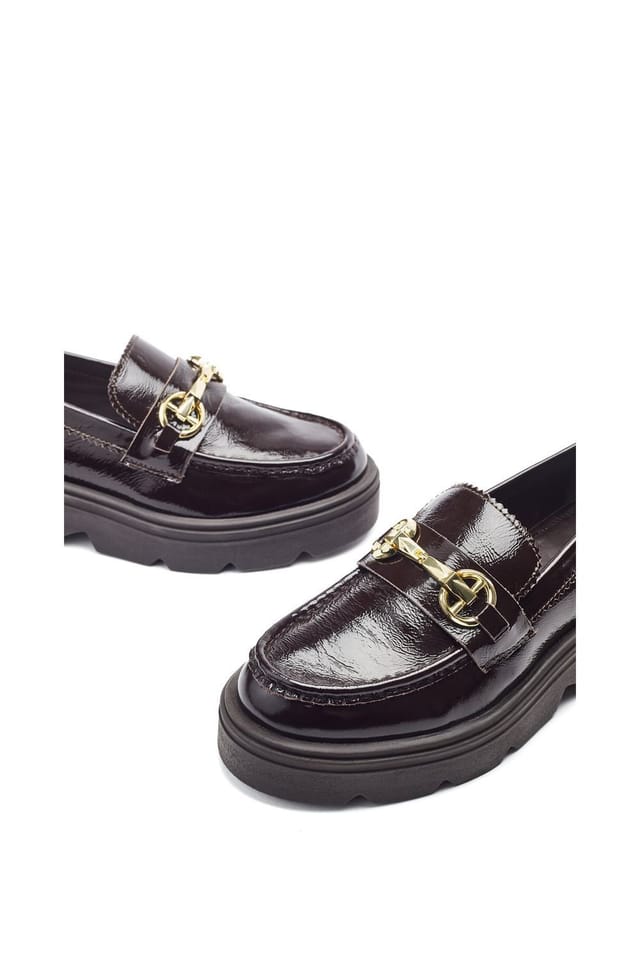 Moda In Pelle Moda In Pelle Women's 'Eisa' Leather Loafers in Dark Brown - 3