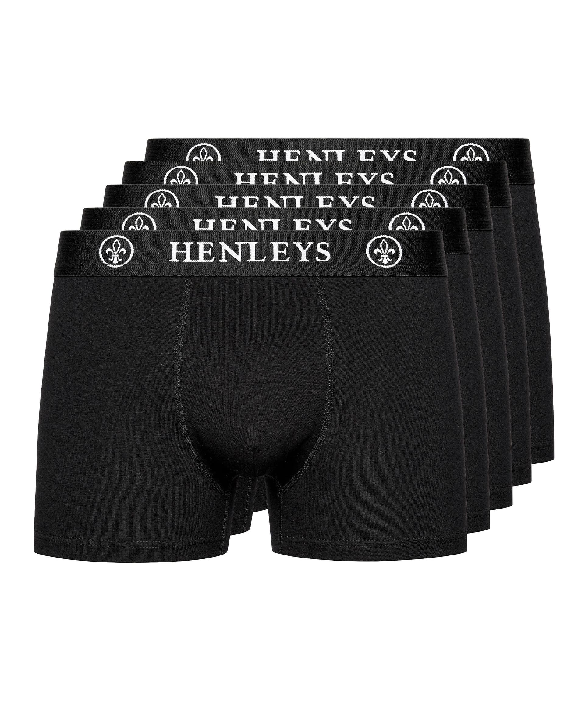 Henleys Henleys Men's McBlacken Boxers 5pk in Black