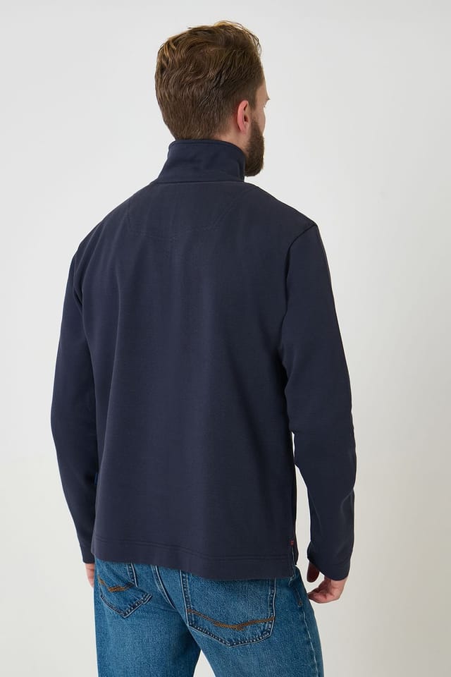 Saltwell Saltwell Men's Quarter Zip Sweatshirt in Dark Navy - 2