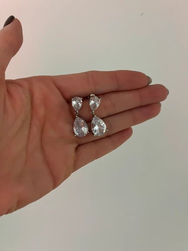 ASOS ASOS design diamond drop earrings