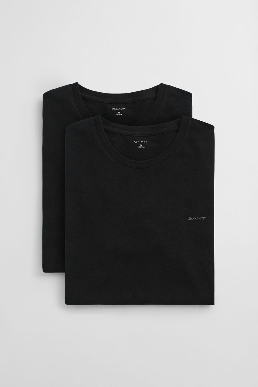 Gant Men's Crew Neck T-Shirt 2 Pack Black