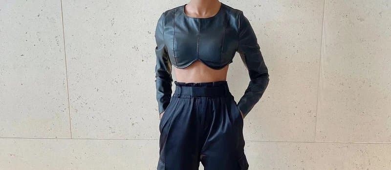 ASOS Faux leather bralette top