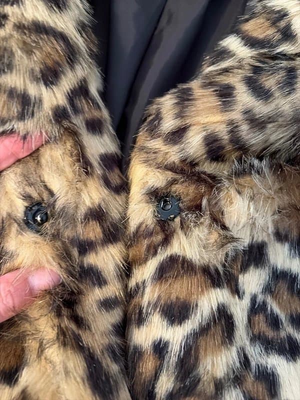 New Look Leopard print fur coat