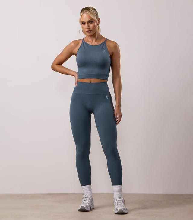 Gym King Women's Dark Blue Sculpting Seamless Leggings Gym King New Look - 2