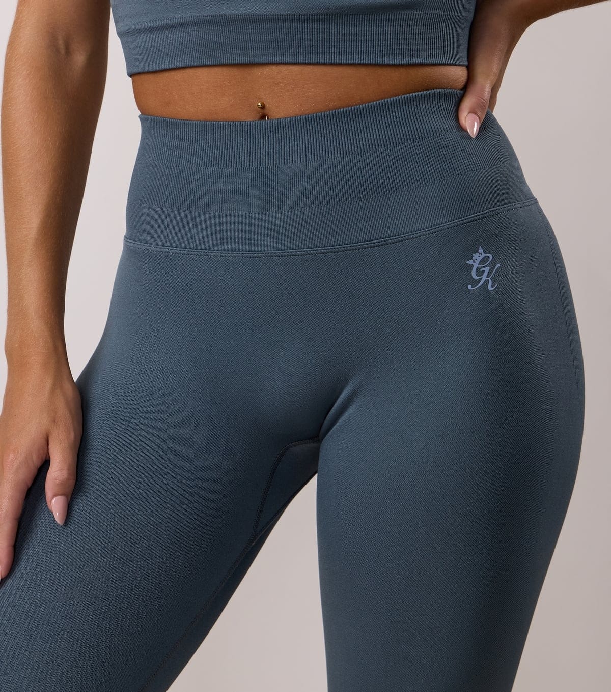 Gym King Women's Dark Blue Sculpting Seamless Leggings Gym King New Look - 4