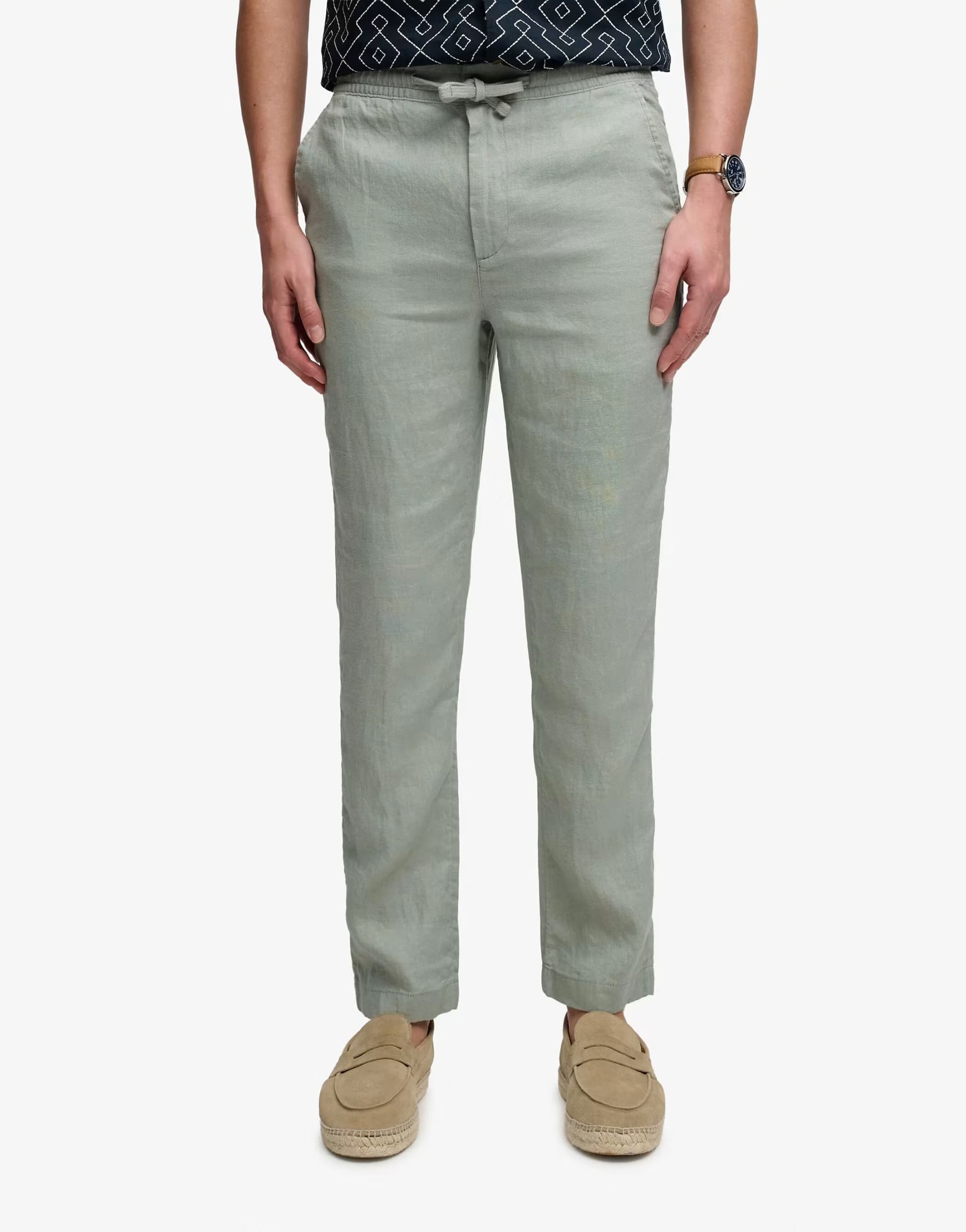 ASOS Superdry Merchant linen pants in bay green