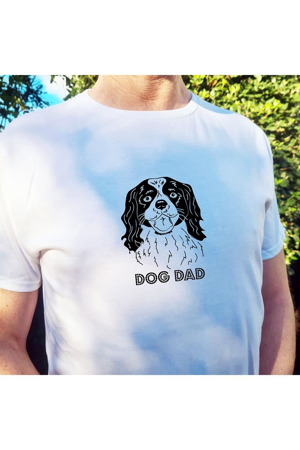 Afewhometruths Afewhometruths Men's Cavalier King Charles Spaniel Dog Dad T-Shirt in White