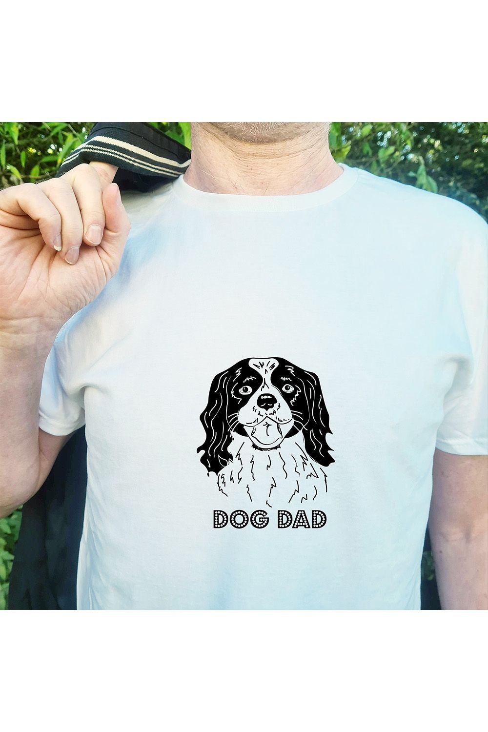 Afewhometruths Afewhometruths Men's Cavalier King Charles Spaniel Dog Dad T-Shirt in White - 2