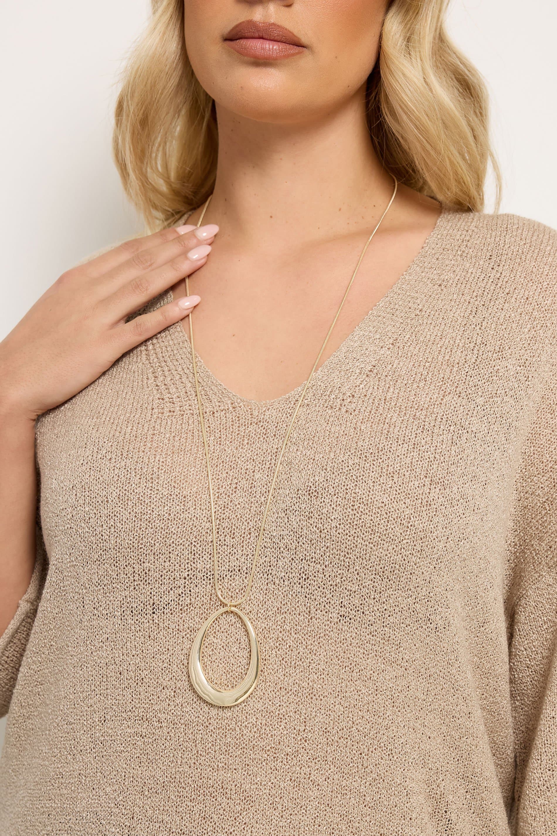 Yours Gold Tone Long Teardrop Pendant Necklace