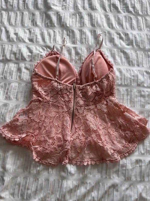 New Look Pink peplum top - 1